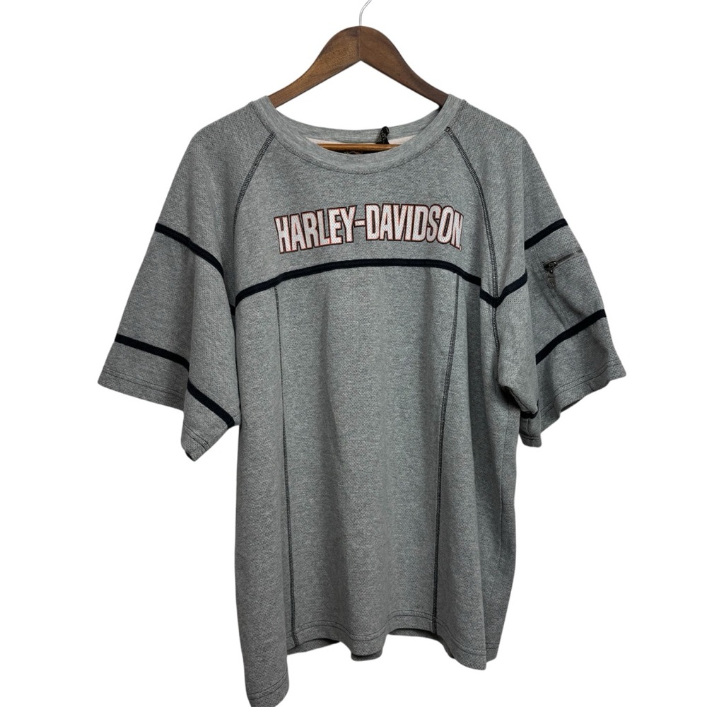 Harley Davidson XXL Gray Garage SHIRT Zippered Pocket